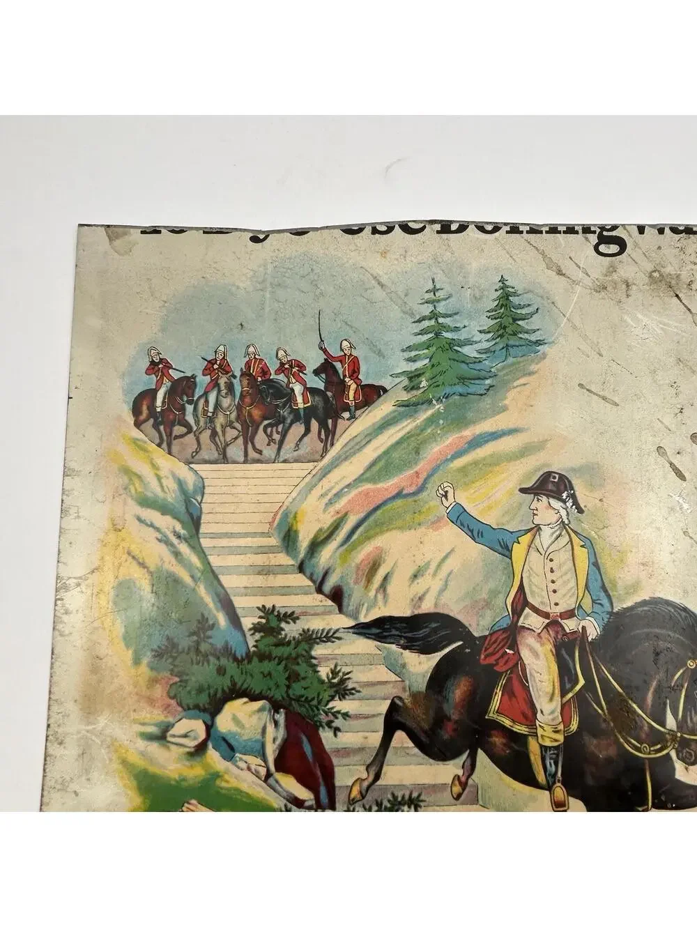 Antique Putnam Dyes Tin Cabinet Sign Putnam Israel Revolutionary War Ride J2